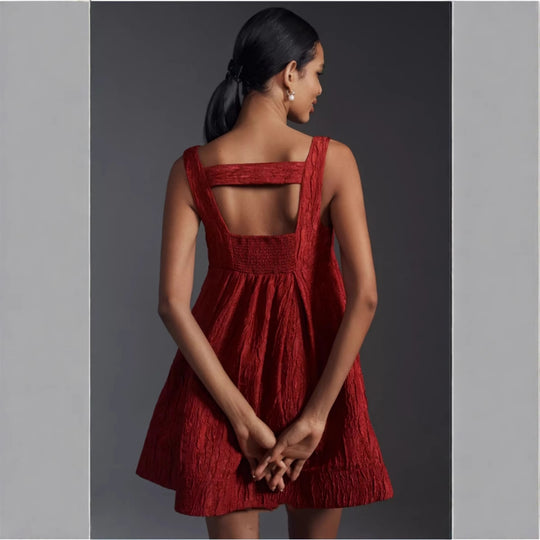 Damen Sommerkleid mit quadratischem Ausschnitt und voluminösem Schnitt R&B