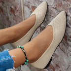 Damen Ballerinas mit kreativem Hahnentrittmuster und flexiblem Fußbett R&B