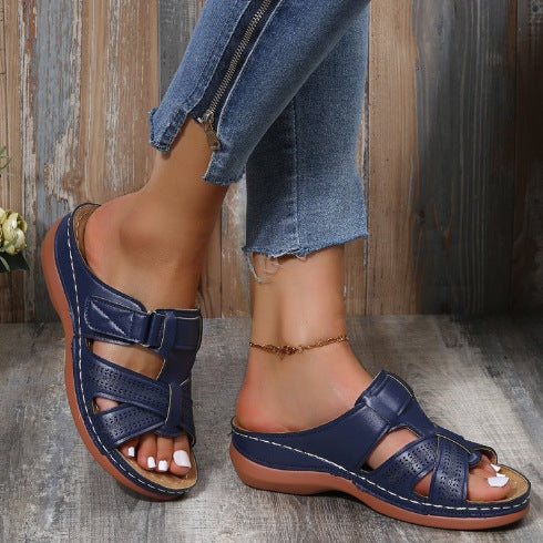 Damen ergonomische Freizeitsandalen mit verstellbarem Riemen und atmungsaktiver Obermaterialstruktur R&B