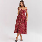 Damen Spitzenkleid mit schulterfreiem Design und elegantem Rock R&B