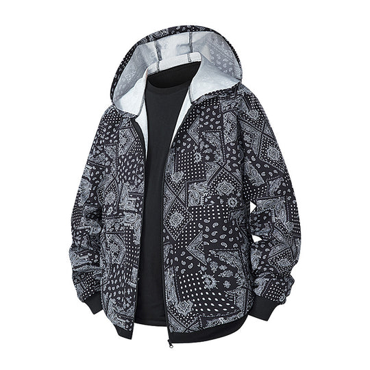 Damen leichte Windbreaker-Jacke mit farbenfrohem Muster und atmungsaktiven Eigenschaften R&B