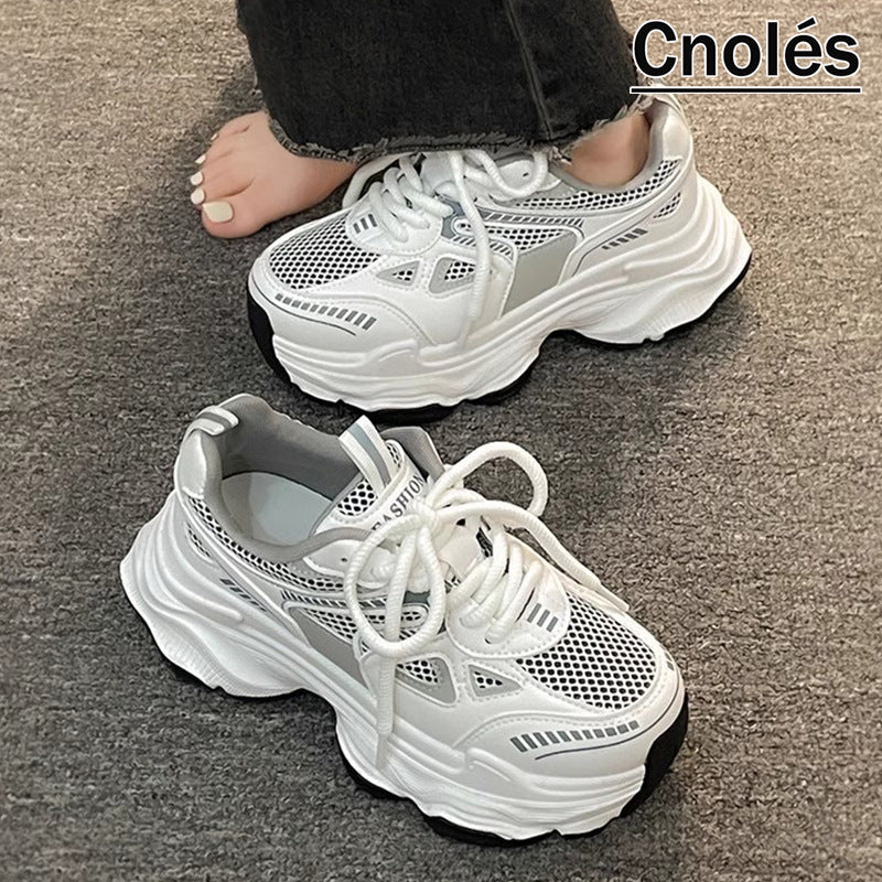 Damen Chunky Fashion Sneakers mit atmungsaktiver Mesh-Oberfläche und rutschfester Sohle