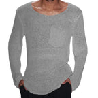 Herren lässiger Pullover mit offener Maschenstruktur und Brusttasche R&B