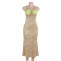 Damen Maxikleid mit elegantem Blumenmuster und raffinierten Trägerdetails R&B