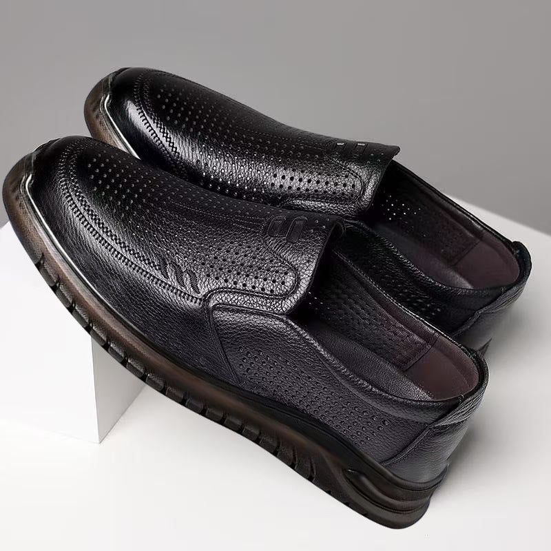 Herren Komfortable Mokassin Schuhe aus atmungsaktivem Leder mit flexibler Sohle R&B