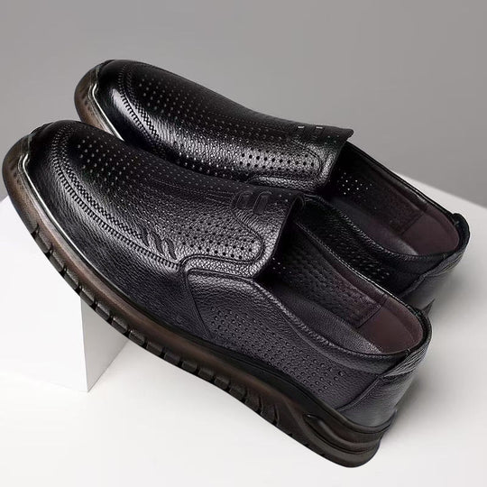 Herren Komfortable Mokassin Schuhe aus atmungsaktivem Leder mit flexibler Sohle R&B