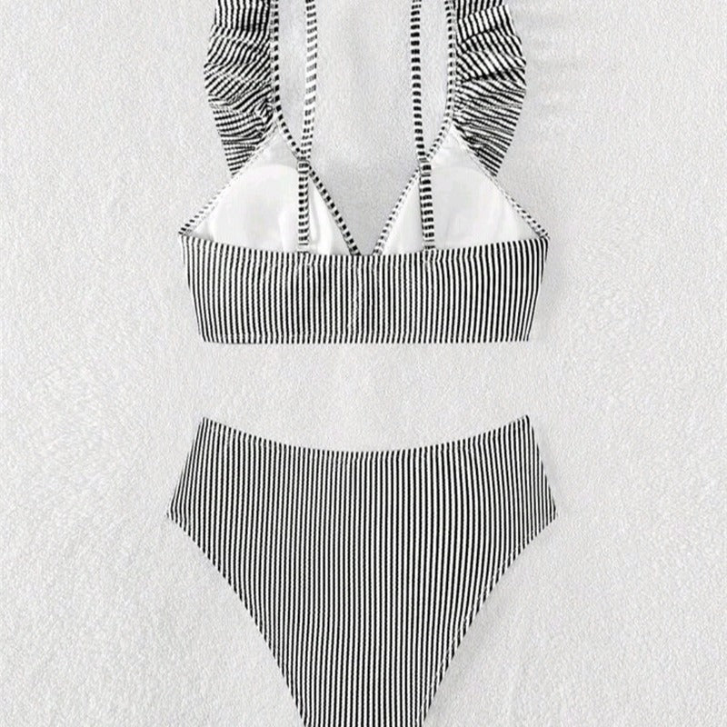 Damen Zweiteiliges Badeoutfit mit Rüschen R&B