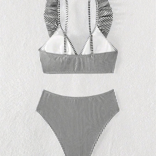 Damen Zweiteiliges Badeoutfit mit Rüschen R&B