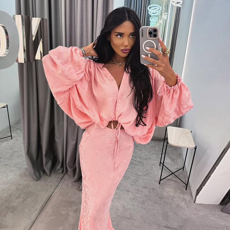 Damen Elegantes und luftiges Ensemble mit voluminösen Ärmeln R&B