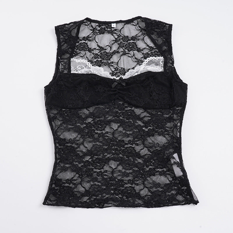 Damen Spitzen-Tanktop mit elegantem Design und verführerischen Details R&B