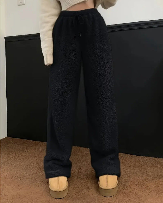 Damen Plüschstoff Freizeithose R&B