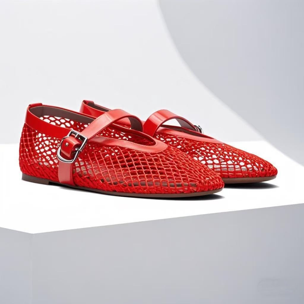 Damen Glitzernde Ballerinas mit dekorativem Riemen R&B