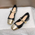 Damen elegante Ballerinas mit geschwungenem Riemen und glänzender Zehenkappe R&B