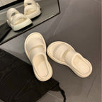 Damen Komfort-Sandalen mit leichtem Plateau und verstellbaren Riemen R&B