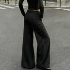 Damen Elegante weite Anzughose mit feinen Streifen R&B