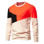 Herren Langarm T-Shirt mit modernem Farbblockdesign