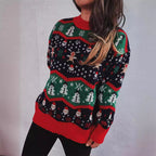 Damen Weihnachts-Pullover mit festlichem Design und strukturiertem Strick R&B