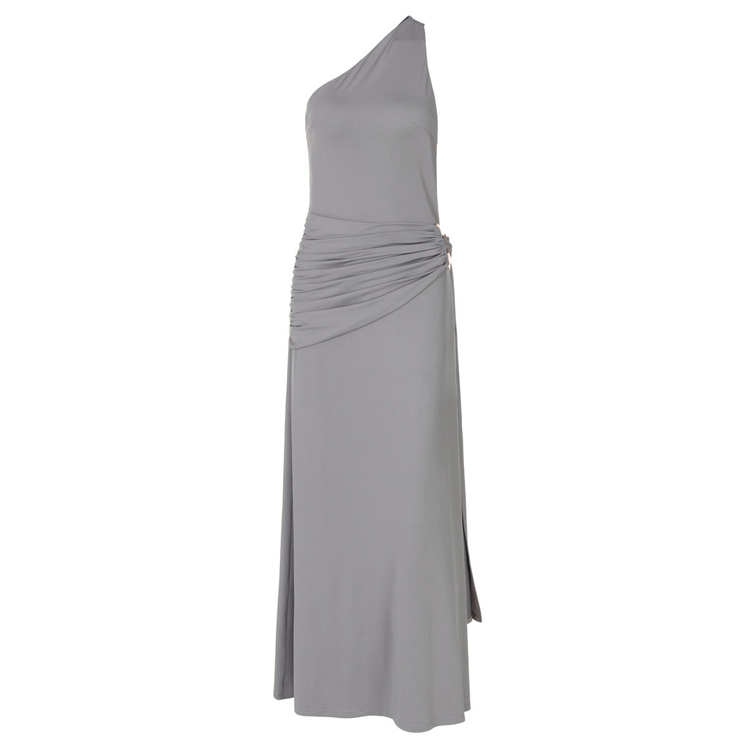 Damen Elegantes Wickelmaxikleid mit asymmetrischem Schnitt und Drapierungsdetails R&B