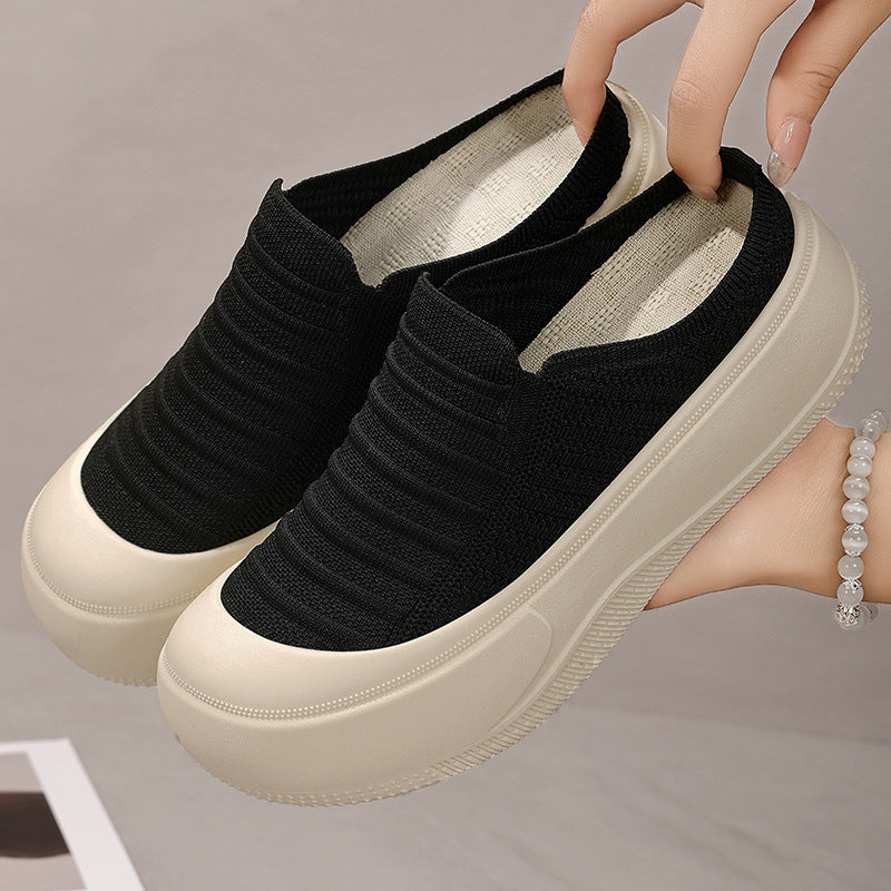 Damen Bequeme Slipper mit atmungsaktiver Strickstruktur R&B