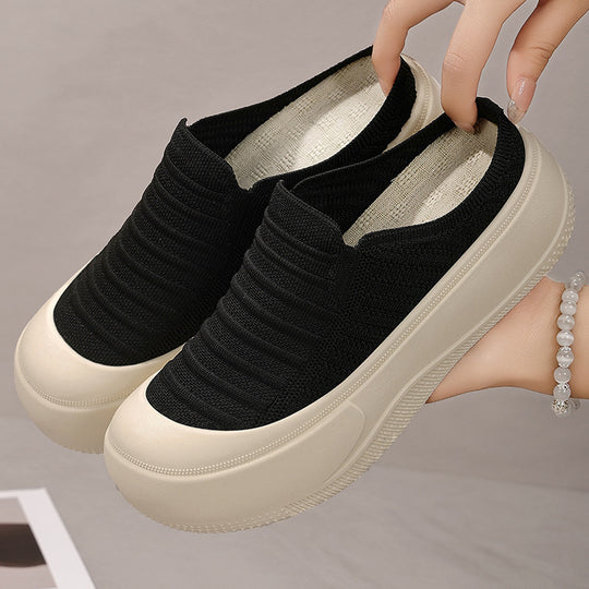 Damen Bequeme Slipper mit atmungsaktiver Strickstruktur R&B
