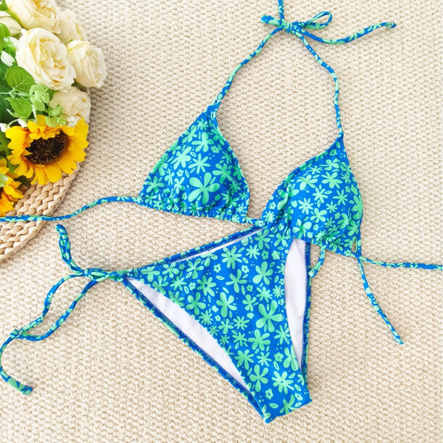 Damen Triangel-Bikini mit floralem Design R&B