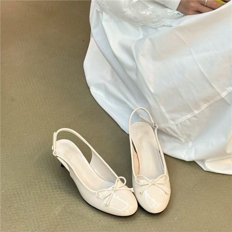 Damen Slingback Ballerinas mit niedlichem Schleifendetail R&B