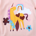 Mädchen T-Shirt mit buntem Einhornmotiv R&B