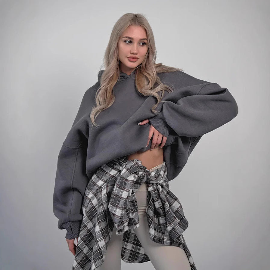 Damen oversized Kapuzenpullover mit lässigem Schnitt und Kängurutasche