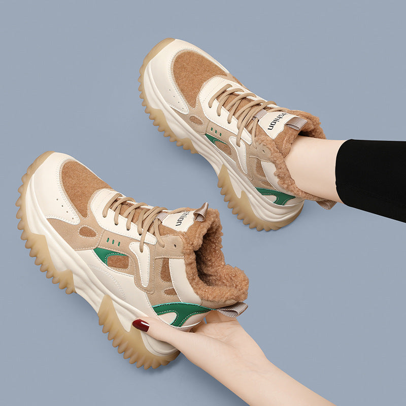 Damen modische Winter Sneakers mit kuscheligem Innenfutter und rutschfester Sohle R&B