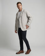 Herren kurzer Wollmix-Sakko mit kastiger Silhouette, tiefem Revers und verdeckten Eingrifftaschen R&B