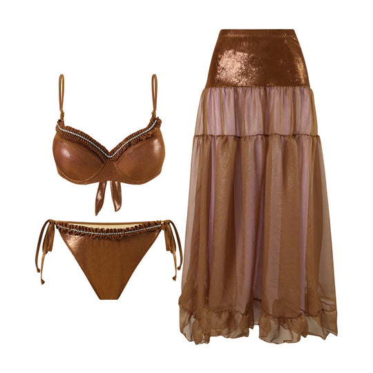 Damen Bikiniset mit fließendem Rock R&B