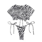 Damen Bikini-Set mit stylischen Schnürdetails und aufregendem ZR&Bra-Muster R&B