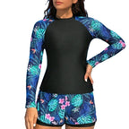 Damen Sportliches Langarm-Tauchshirt mit Shorts