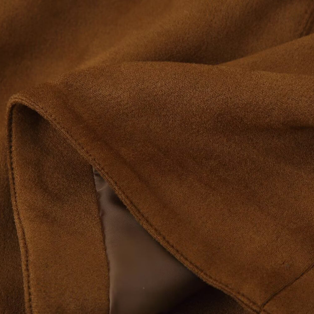 Damen Trendige Kunstlederjacke mit modernen Reißverschlüssen und klassischem Kragen R&B