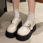 Damen Plateau-Schuhe mit modischem Riemen und eleganter Schnalle R&B