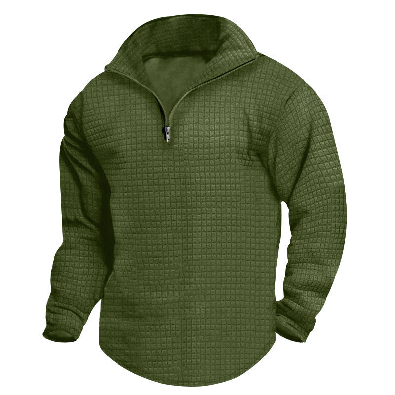 Herren nan gesteppter Thermo-Halbzip mit Waffelstruktur, gR&Bürstetem Futter und abgerundetem Saum R&B