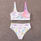 Damen Sport-Bikini mit lustigem Dinosaurier-Muster R&B