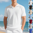 Herren Kurzarm Poloshirt mit strukturiertem Design und modernem Stehkragen R&B