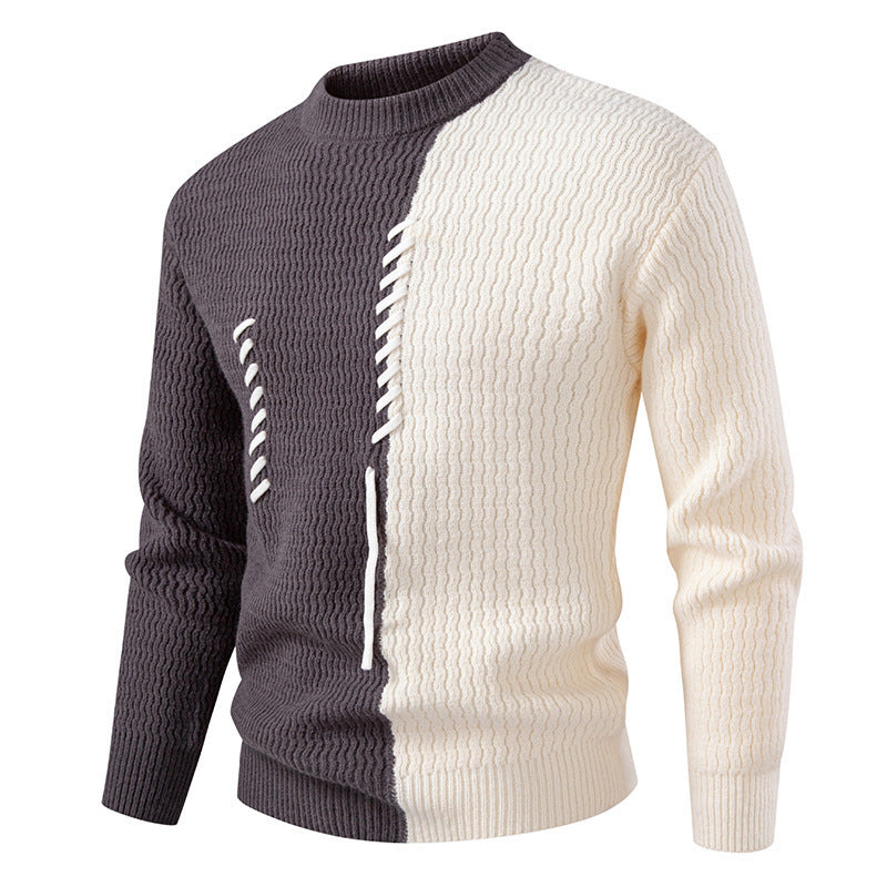 Herren Strickpullover mit innovativem Farbblock und markanter Struktur
