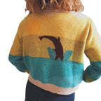 Damen Strickjacke mit verspieltem Motiv und modernem Farbverlauf R&B