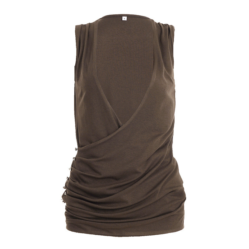 Damen Eleganter und figurbetonter Jumpsuit mit tiefem Ausschnitt R&B