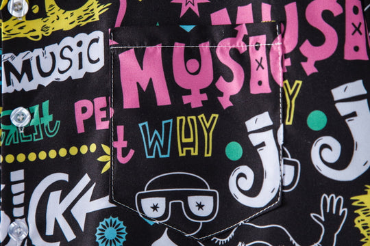 Herren Kurzarmhemd mit kreativem Grafikdesign und entspannter Passform R&B
