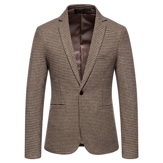 Herren eleganter Blazer mit modernem Schachbrettmuster R&B