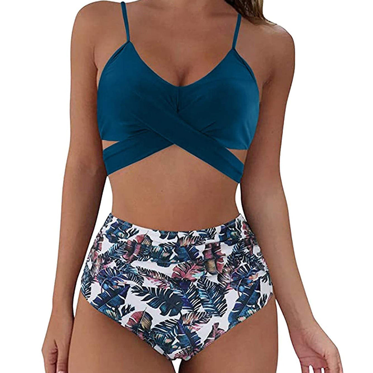 Damen Crop-Top Bikini-Set mit geflochtenem Design R&B