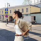 Damen lockere Utility-Jacke mit Taschen R&B