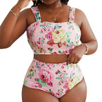 Damen Hochtailliertes Bikini-Set mit floralem Design R&B