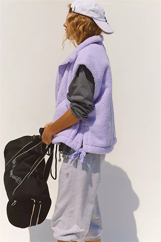 Damen Kapuzenjacke aus kuscheligen Fleece mit regulierbarem Saum R&B