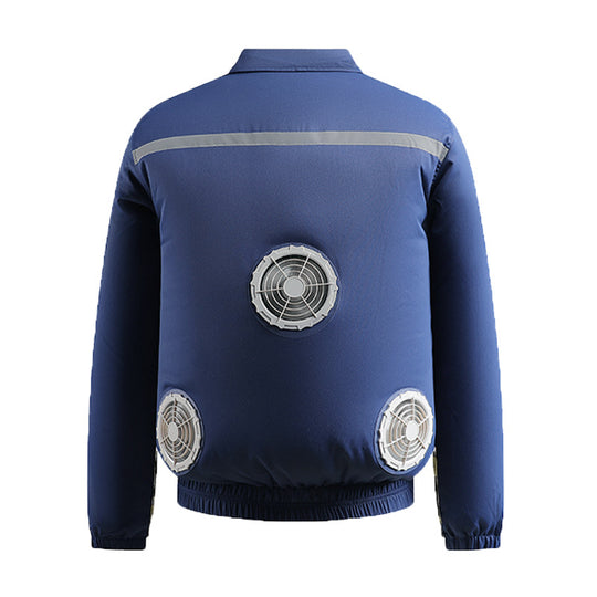 Herren nan belüftete Arbeitsjacke mit integrierten Lüftern, USB-Stromanschluss und reflektierenden Einsätzen R&B