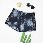 Damen lässiges Cropped T-Shirt mit Wolkenmuster R&B