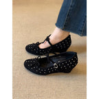Damen Elegante Ballerinas mit funkelnden Nieten und bequemer Sohle